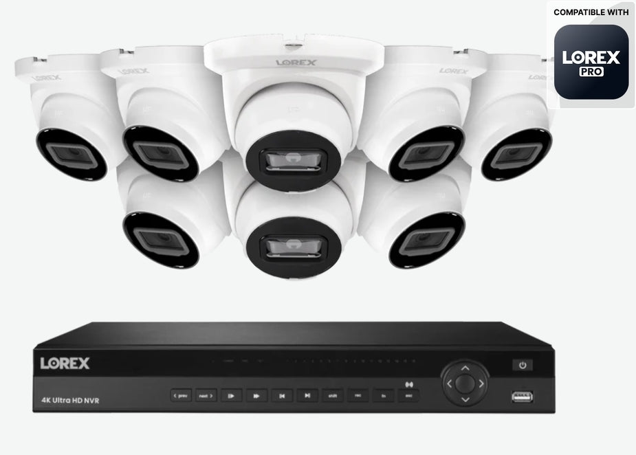 A Series  Lorex Elite Series 4K 16 Camera Capable 6TB Wired NVR System with 4MP (2K) A4 IP Turret Cameras