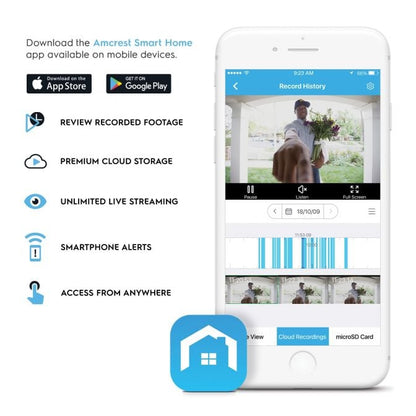 Amcrest SmartHome Video Doorbell Camera, 2.4 GHz WiFi Doorbell Camera, IP55 Weatherproof, Two-Way Audio, 140º Wide Angle, AD110