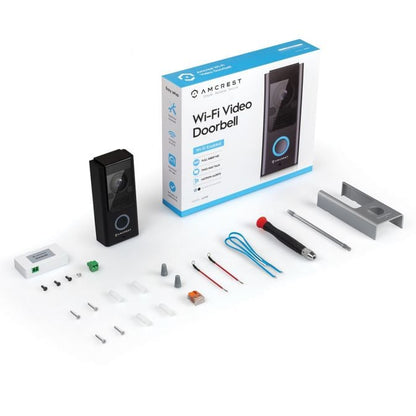 Amcrest SmartHome Video Doorbell Camera, 2.4 GHz WiFi Doorbell Camera, IP55 Weatherproof, Two-Way Audio, 140º Wide Angle, AD110