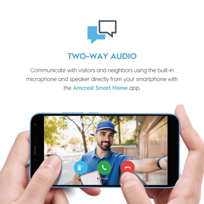 Amcrest 4MP Doorbell Camera 2.4GHz/5GHz WiFi Doorbell Camera AD410