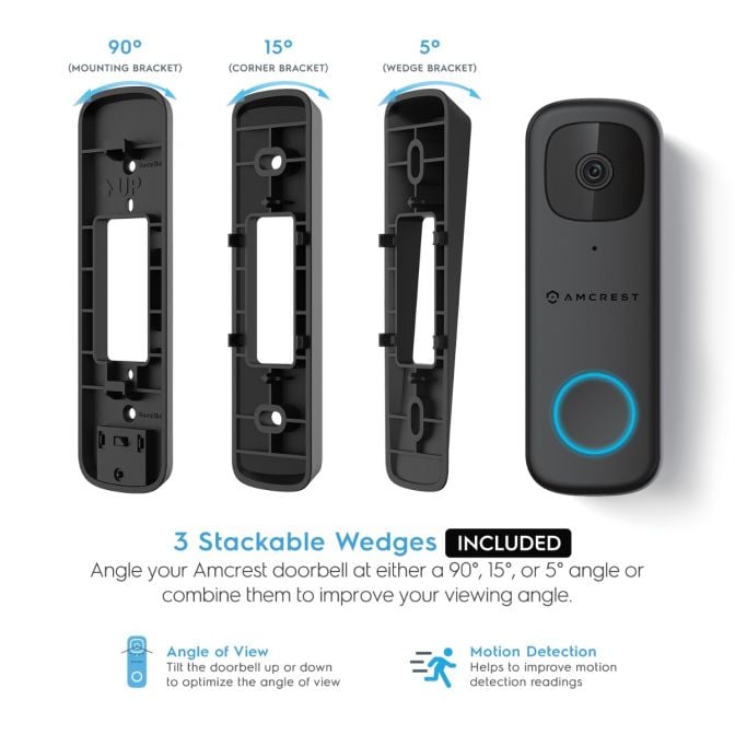 Amcrest 4MP Doorbell Camera 2.4GHz/5GHz WiFi Doorbell Camera AD410