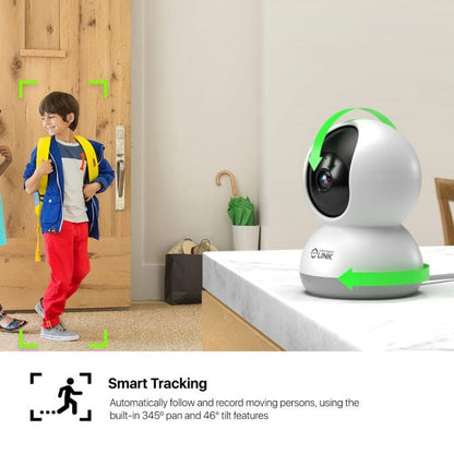 Amcrest Link 4MP WiFi Security Camera Pan/Tilt 2.4Ghz White AL-P401W