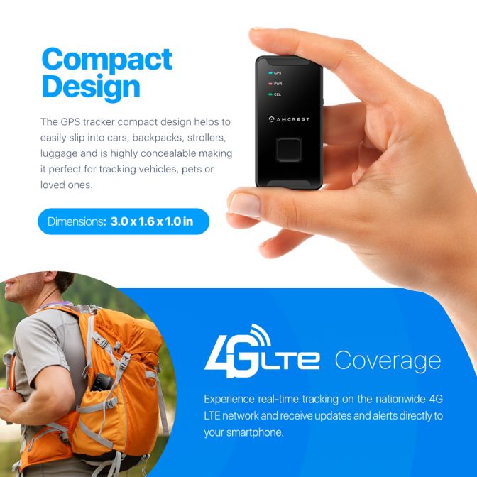Amcrest GPS GL310 GPS Tracker for Vehicles (4G LTE) - Portable Mini Hidden Real-Time GPS Tracking Device