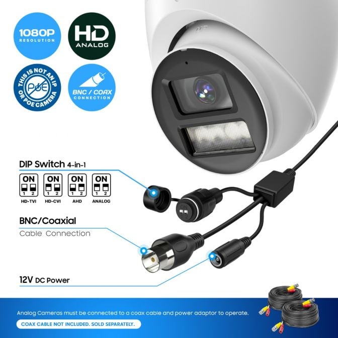 Amcrest 2MP Night Color Turret Analog Camera