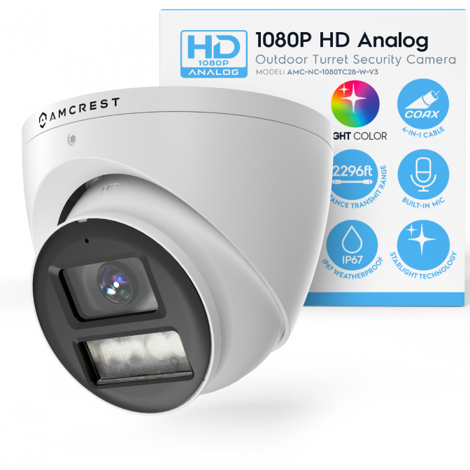 Amcrest 2MP Night Color Turret Analog Camera