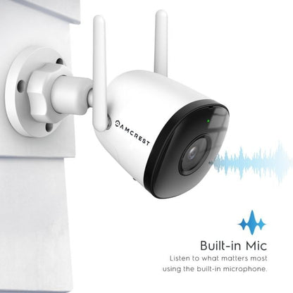 Amcrest SmartHome 4MP Outdoor Bullet WiFi Camera Built-in Mic ASH43-W