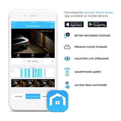 Amcrest SmartHome 4MP Outdoor Bullet WiFi Camera Built-in Mic ASH43-W