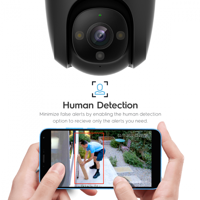 Amcrest SmartHome 4-Megapixel WiFi Outdoor Security Camera PTZ with Floodlight & Built-in Siren Alarm