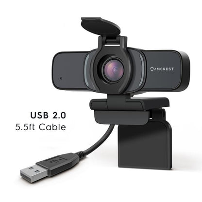 Amcrest 2MP Webcam w/ Microphone & Privacy Cover USB Camera AWC201-B