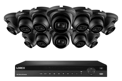 Nocturnal Series Lorex Elite Series NVR with N3 (Nocturnal Series) IP Dome Cameras - 4K 16-Channel 4TB Wired System