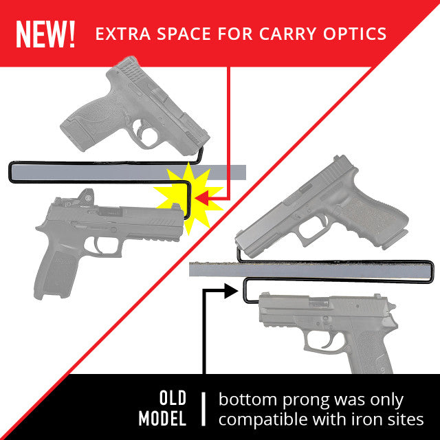 Carry Optics Over-Under Handgun Hangers – 2 Pack (Holds 4 Guns)
