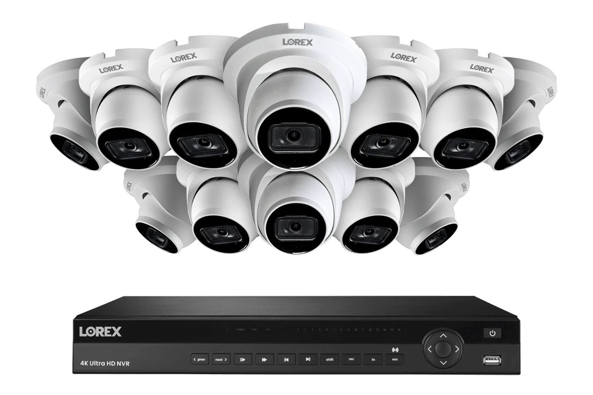 Nocturnal Series Lorex Elite Series NVR with N3 (Nocturnal Series) IP Dome Cameras - 4K 16-Channel 4TB Wired System