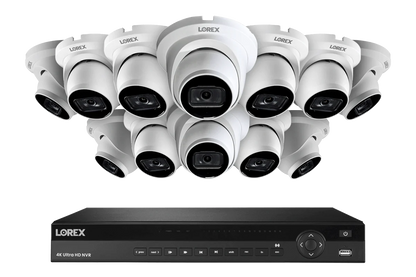 Nocturnal Series Lorex Elite Series NVR with N3 (Nocturnal Series) IP Dome Cameras - 4K 16-Channel 4TB Wired System