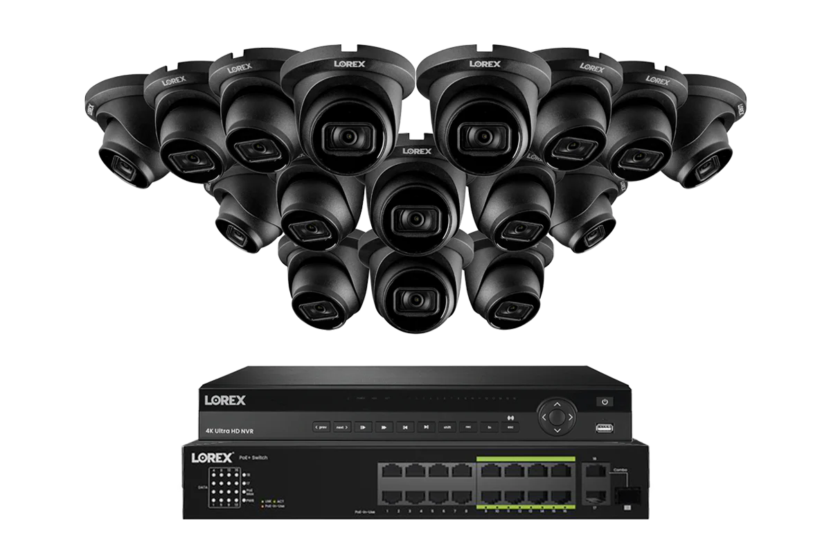 A Series Lorex Elite Series 4K 32 Camera Capable 8TB Wired NVR System with A14 IP Dome Cameras