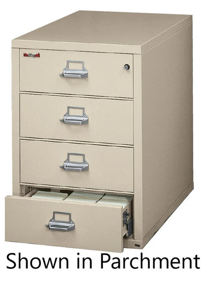 FireKing 1-Hour Fire Rated Card, Check & Note File Cabinet – 4-Drawer model in platinum finish

FireKing 6-Drawer fireproof file cabinet with drawers open showing card and check storage compartments

Close-up of FireKing UL-rated fire label and key lock on fireproof steel filing cabinet drawer

FireKing 1-Hour fire-rated filing cabinet placed in office setting for secure record storage

Side view of FireKing 1-Hour Fire Rated File Cabinet showing fire-resistant steel construction

FireKing fireproof 4-drawe