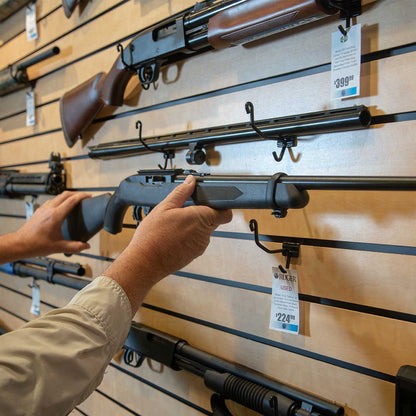 Horizontal Gun Cradles - Slatwall / Pegboard / Gridwall Gun Display Rack - 10 Pack