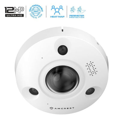 Amcrest UltraHD 12MP AI POE IP Fisheye Camera IP12M-F2380EW