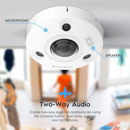 Amcrest UltraHD 12MP AI POE IP Fisheye Camera IP12M-F2380EW