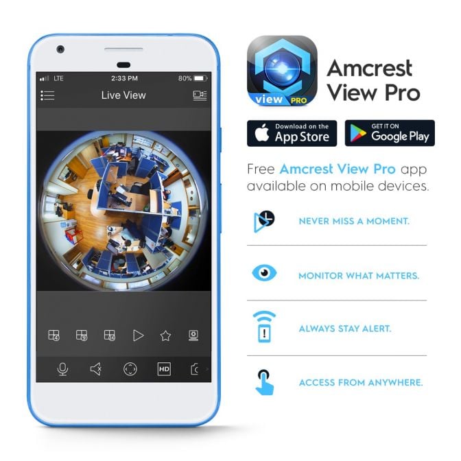 Amcrest UltraHD 12MP AI POE IP Fisheye Camera IP12M-F2380EW