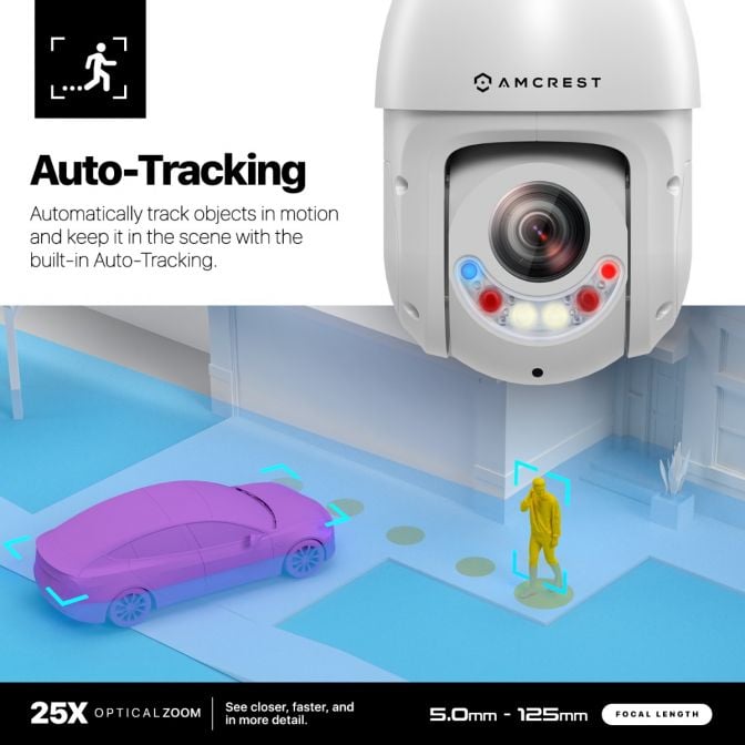 Amcrest 2MP PTZ POE+ IP Camera PTZ 25x Optical Zoom IP2M-863EW-AI-V3