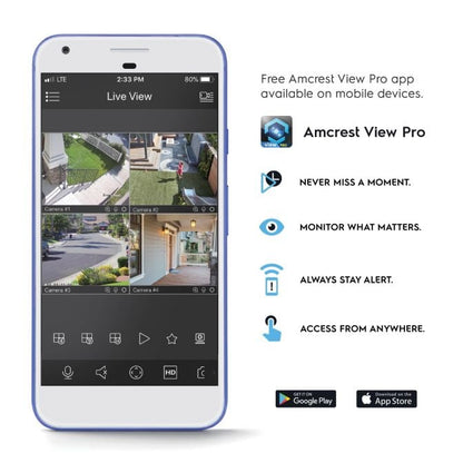 Amcrest 2MP PTZ WiFi IP Camera 3x Optical Zoom Dual Band IP2M-866W