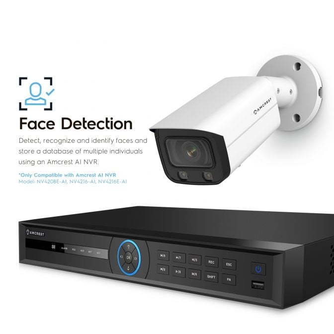 Amcrest 4MP AI IP PoE Bullet Camera NightColor IVS IP4M-1046EW-AI