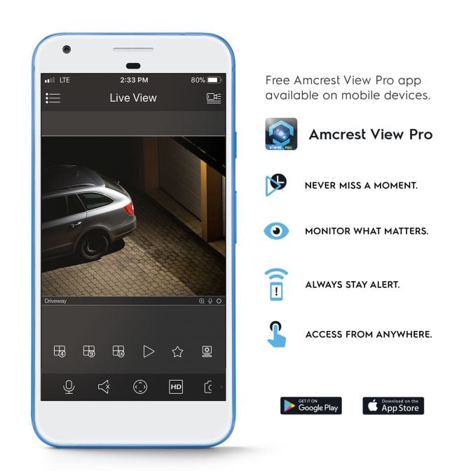 Amcrest 4MP AI IP PoE Bullet Camera NightColor IVS IP4M-1046EW-AI