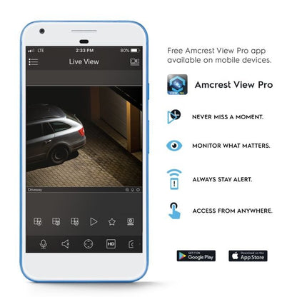 Amcrest 4MP AI IP PoE Bullet Camera NightColor IVS IP4M-1046EW-AI