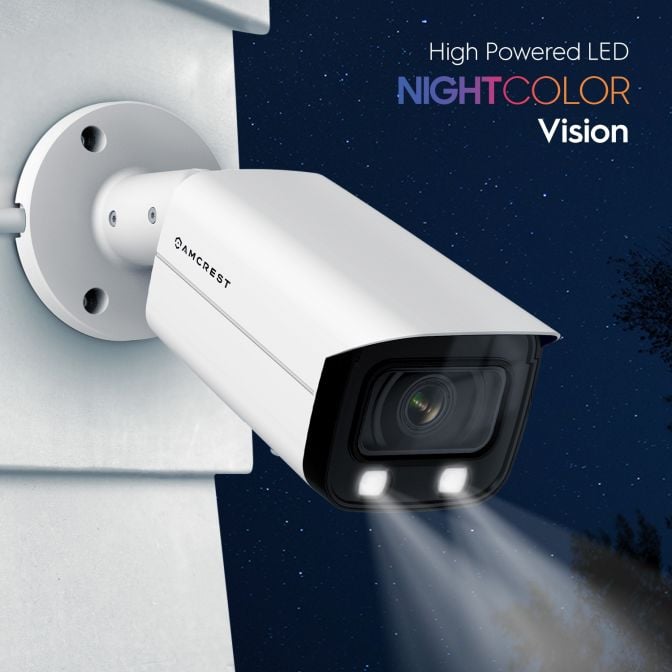 Amcrest 4MP AI IP PoE Bullet Camera NightColor IVS IP4M-1046EW-AI