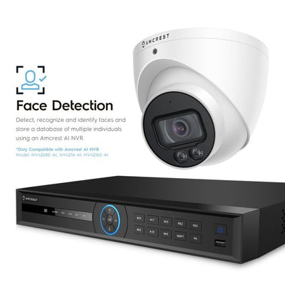 Amcrest 4MP PoE Turret Camera NightColor Built-in Mic IP4M-1048EW-AI