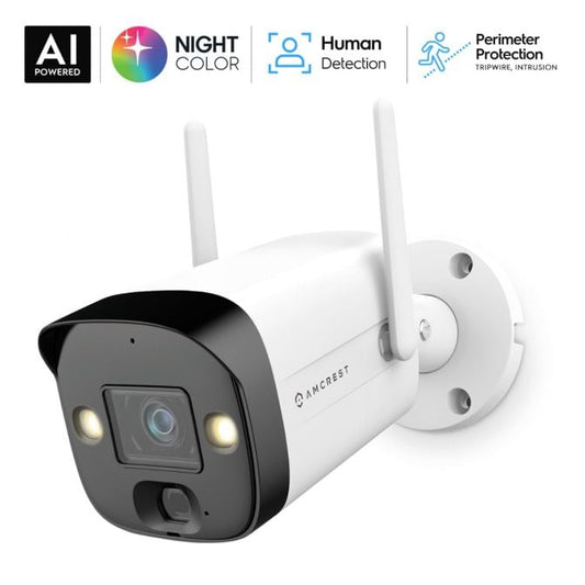 Amcrest 4MP Outdoor Security WiFi Camera AI 65ft NightColor IP4M-1052W-AI