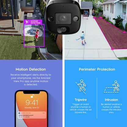 Amcrest 4MP Outdoor Security WiFi Camera AI 65ft NightColor IP4M-1052W-AI