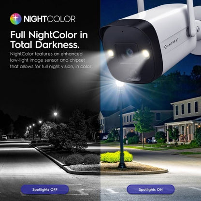Amcrest 4MP Outdoor Security WiFi Camera AI 65ft NightColor IP4M-1052W-AI