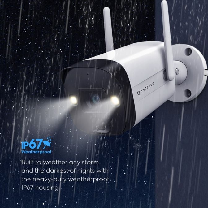 Amcrest 4MP Outdoor Security WiFi Camera AI 65ft NightColor IP4M-1052W-AI