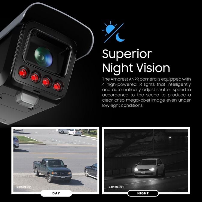 Amcrest 4MP UltraHD License Plate Reader ANPR AI IP Camera Bullet IP4M-1072EW-AI