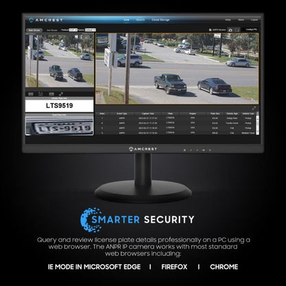 Amcrest 4MP UltraHD License Plate Reader ANPR AI IP Camera Bullet IP4M-1072EW-AI