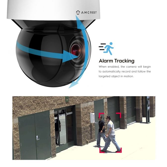 Amcrest 4MP Outdoor PTZ POE + IP Camera Pan Tilt Zoom (Optical 32x Motorized) UltraHD POE+ Camera Security Speed Dome, CMOS Image Sensor, 492ft Night Vision, POE+ (802.3at) IP67, 4MP, IP4M-1083EW-AI