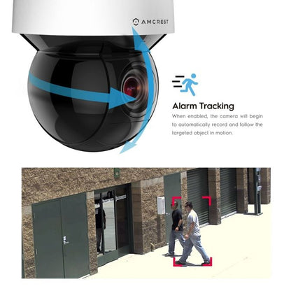 Amcrest 4MP Outdoor PTZ POE + IP Camera Pan Tilt Zoom (Optical 32x Motorized) UltraHD POE+ Camera Security Speed Dome, CMOS Image Sensor, 492ft Night Vision, POE+ (802.3at) IP67, 4MP, IP4M-1083EW-AI