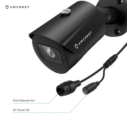 Amcrest 5MP Security Camera System, 4K 16CH (8-Port PoE) NVR, (8) x 5MP 2.8mm Wide Lens Metal Bullet PoE IP Cameras, Pre-Installed 3TB Hard Drive, NV4116E-IP5M-B1186EB8-3TB (Black)