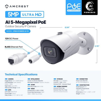 Amcrest 5MP PoE Bullet Security Camera