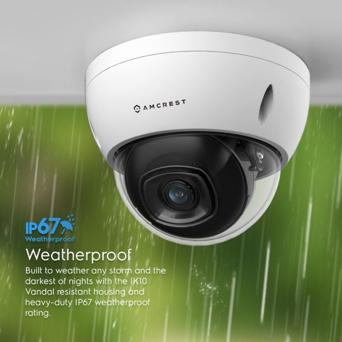 Amcrest 5MP Security System 8CH PoE NVR 4x 5MP Dome PoE Cameras 2TB