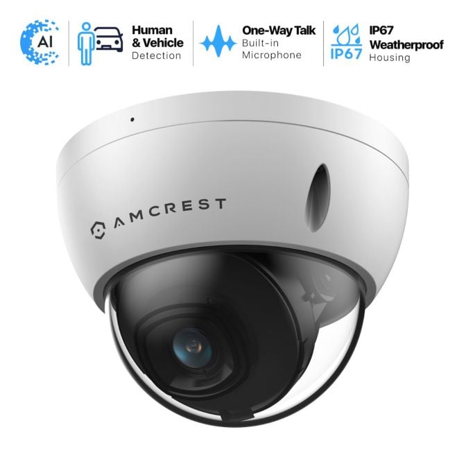 Amcrest 5MP Outdoor Security Dome IP PoE Camera IP5M-D1188EW-AI-V3 & IP5M-D1188EB-AI-V3