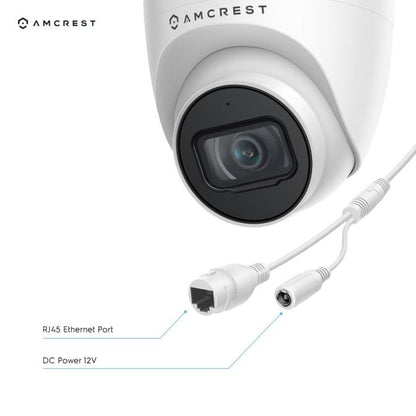 Amcrest 5MP System 16CH 8-Port PoE NVR 8x 5MP Turret IP PoE Cam 3TB