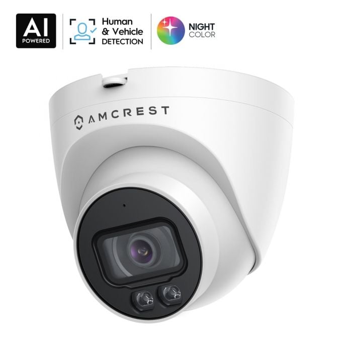 Amcrest 5MP Outdoor Night Color AI Turret PoE Camera, IP5M-T1273EW-AI