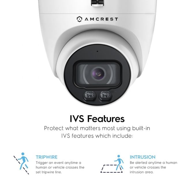 Amcrest 5MP Outdoor Night Color AI Turret PoE Camera, IP5M-T1273EW-AI