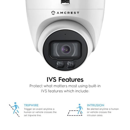Amcrest 5MP Outdoor Night Color AI Turret PoE Camera, IP5M-T1273EW-AI