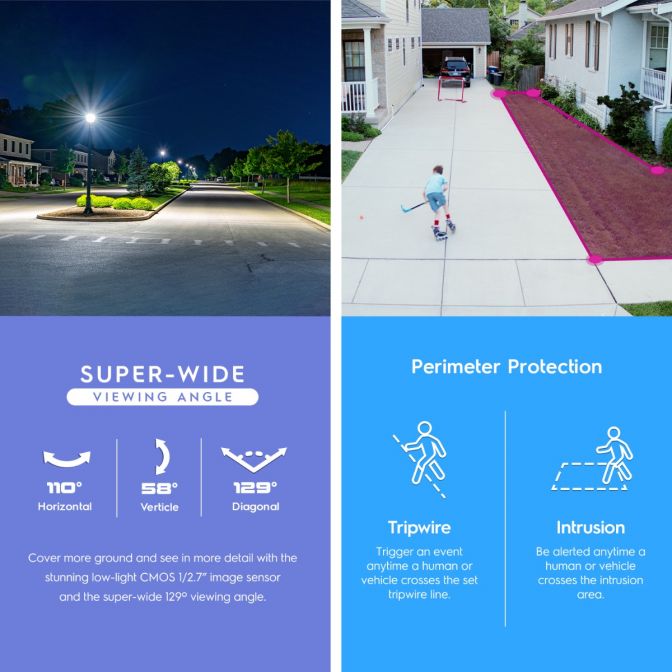 Amcrest 5MP Security Camera System, 4K 8CH PoE NVR, (4) x 5-Megapixel Night Color Turret POE IP Cameras, Active Deterrent, Pre-Installed 2TB Hard Drive