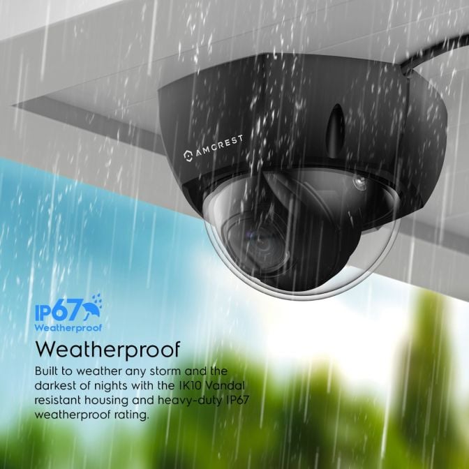 Amcrest 4K Security Camera System 8CH NVR 4x 4K Dome POE IP Cam 2TB Black