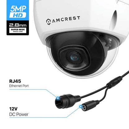 Amcrest 4K Security Camera System 8CH NVR 4x 4K Dome POE IP Cam 2TB