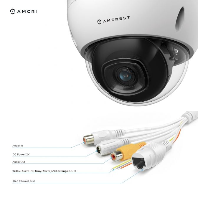 Amcrest 4K Security Camera System w/ 4K 8CH PoE NVR, 4 x 4K (8MP) IP67 Weatherproof Dome POE IP Cameras, 2.8mm Wide Angle Lens, NV5208E-IP8M-2693EW4-2TB (White)